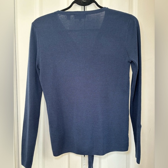 Ted Baker -  Navy Blue Baniy Ruched Long Sleeve Combo Sweater in Size S - Picture 3 of 9